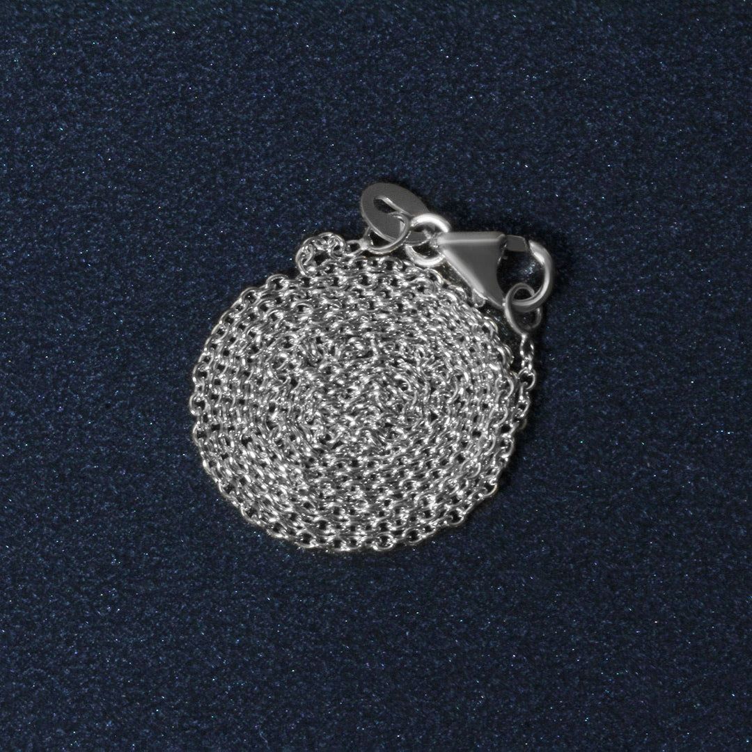 14k White Gold Oval Cable Link Chain (1.20 mm)