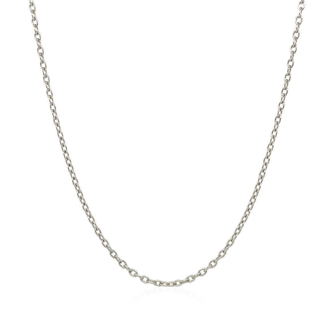 14k White Gold Oval Cable Link Chain (1.50 mm)