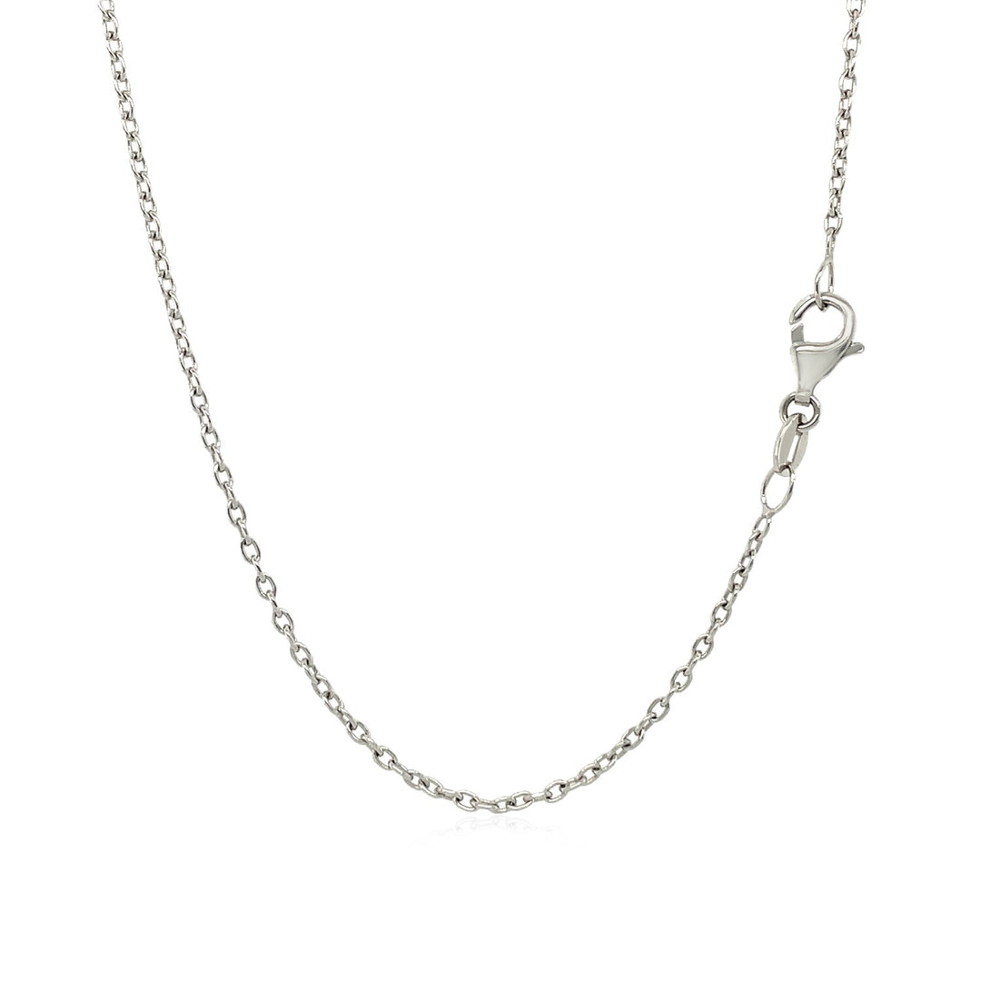 14k White Gold Oval Cable Link Chain (1.50 mm)