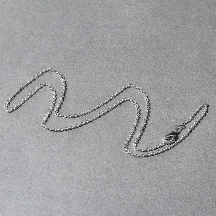 14k White Gold Oval Cable Link Chain (1.50 mm)