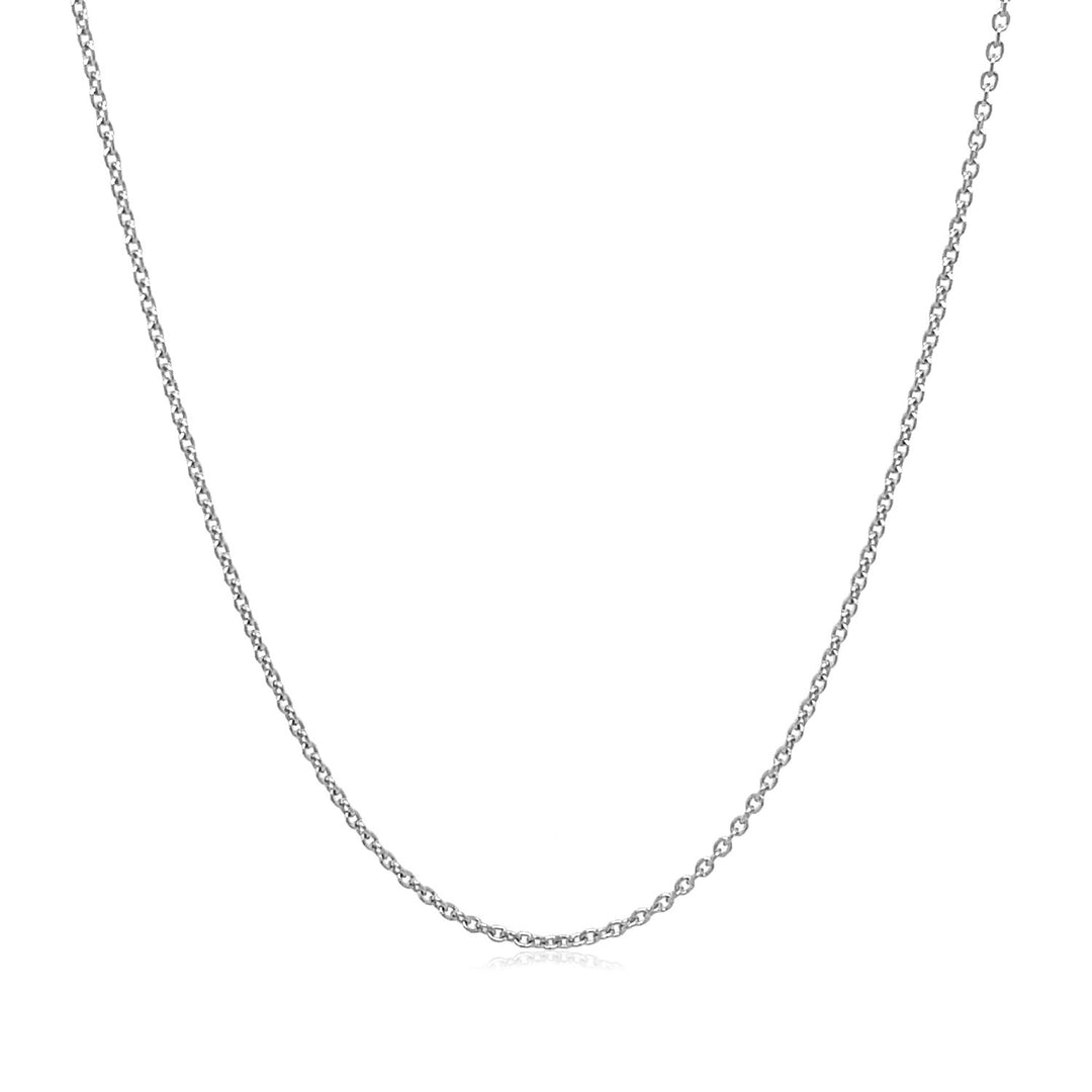 14k White Gold Oval Cable Link Chain (1.10 mm)
