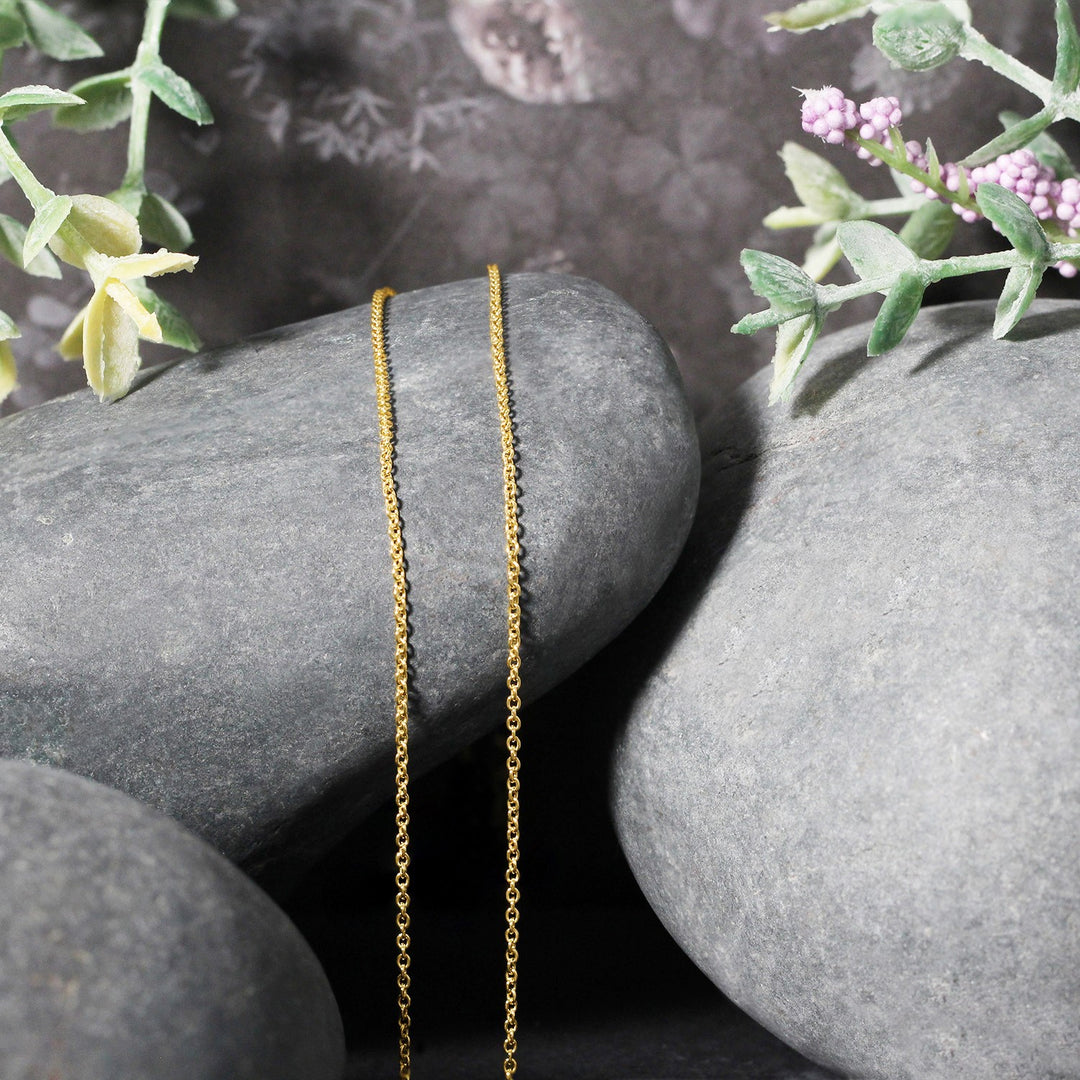 14k Yellow Gold Oval Cable Link Chain (1.20 mm)