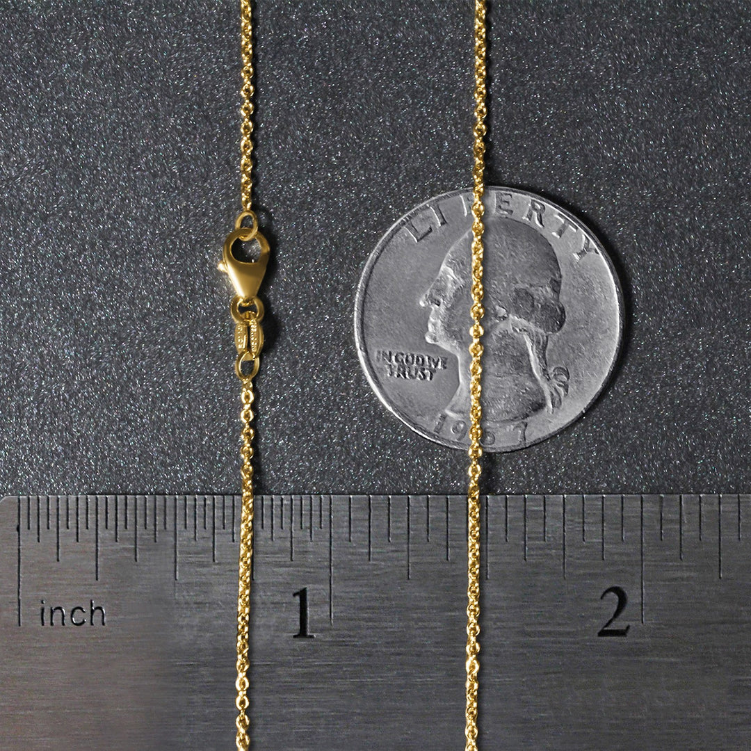 14k Yellow Gold Oval Cable Link Chain (1.20 mm)