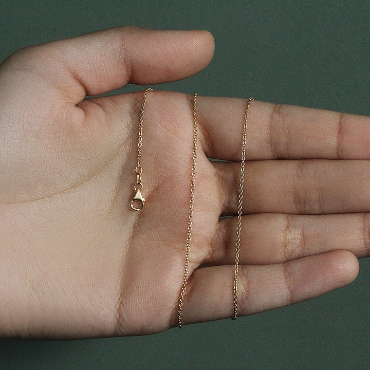 14k Yellow Gold Oval Cable Link Chain (1.10 mm)