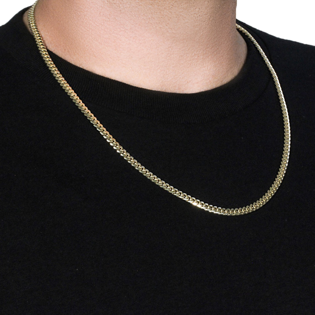 14k Yellow Gold Classic Miami Cuban Solid Chain (5.00 mm)