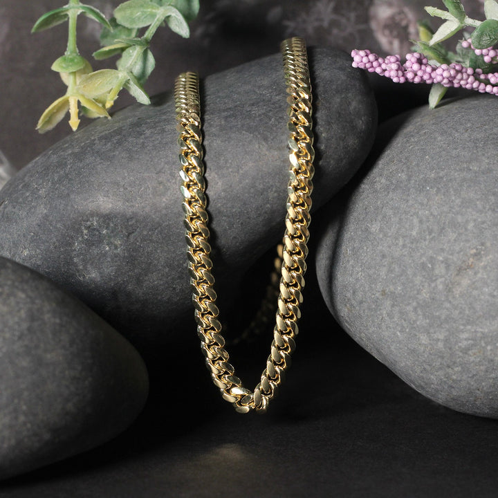 14k Yellow Gold Classic Miami Cuban Solid Chain (5.00 mm)