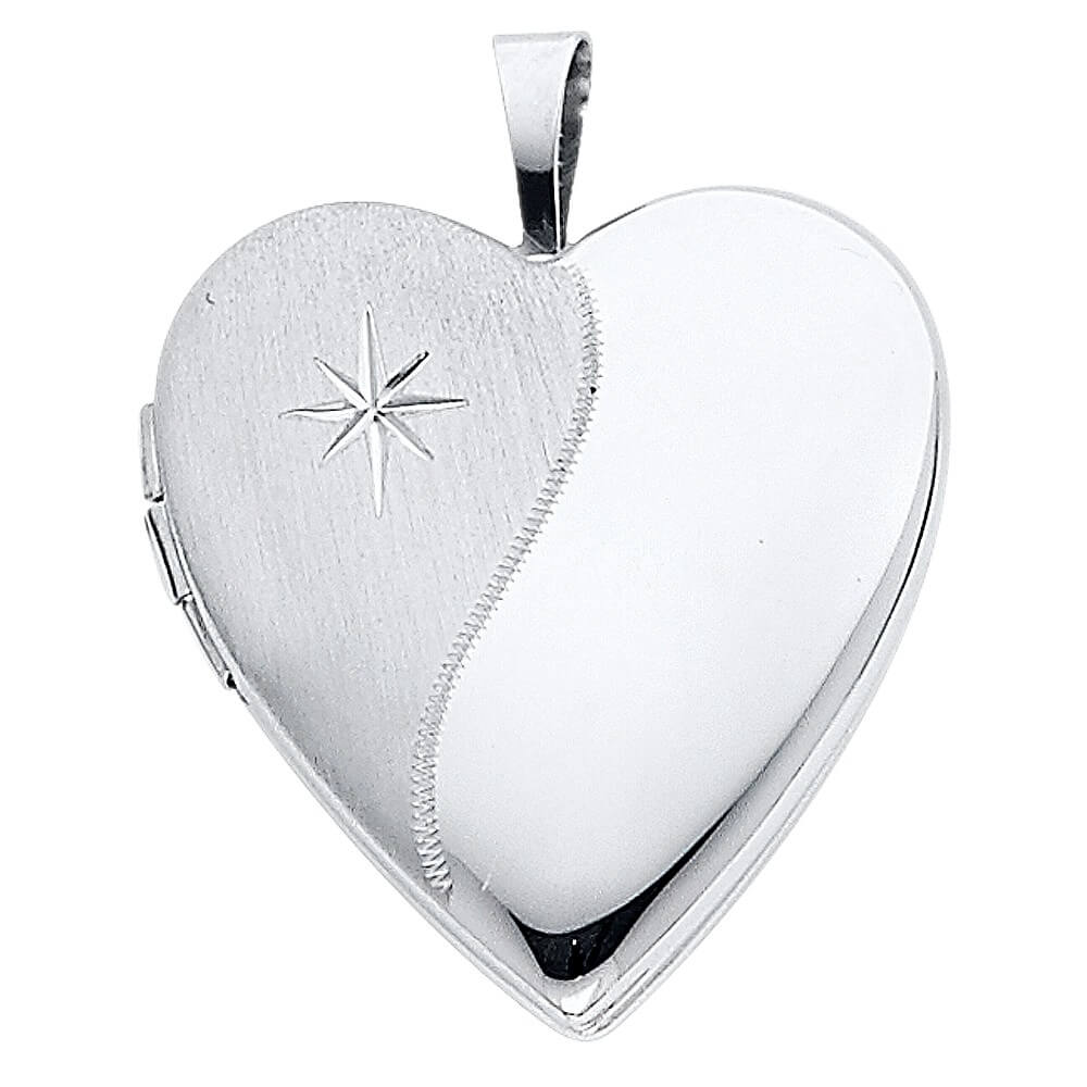 14k White Gold Heart Pendant image 0