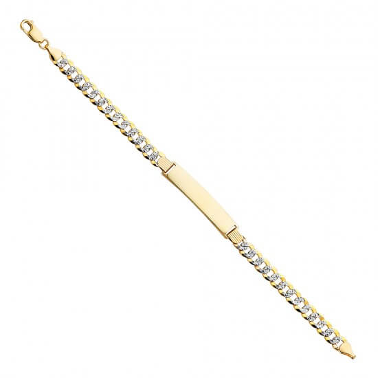 14k Yellow Gold Cuban ID Bracelet 8.5in image 0