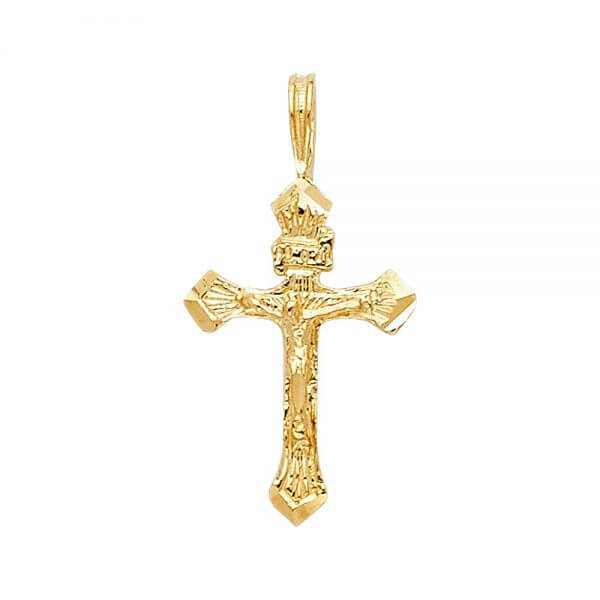 14k Yellow Gold Crucifix Cross Pendant image 0