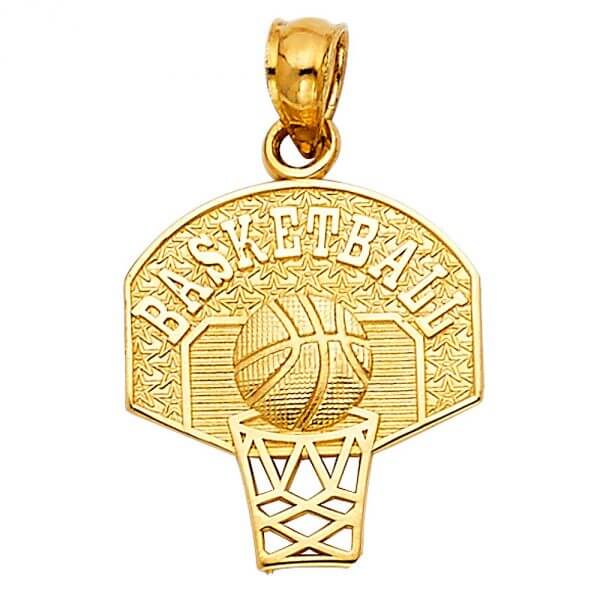 14k Yellow Gold BasketBall Pendant image 0