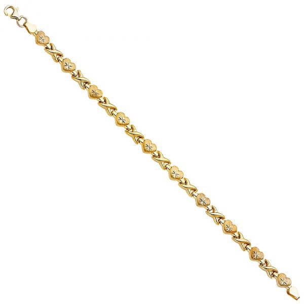 14k Two Tone Gold Stampato Bracelet 7.25in image 0