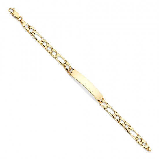 14k Yellow Gold Light Cuban Link Baby ID Bracelet 6in image 0