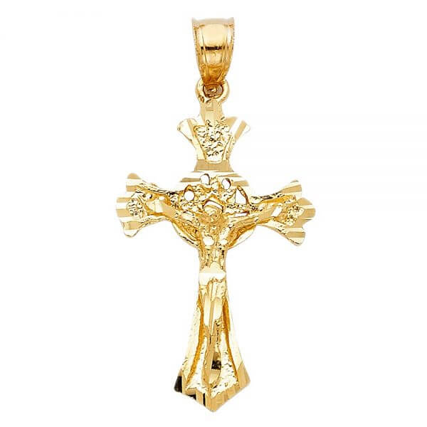 14k Yellow Gold Crucifix Cross Pendant image 0