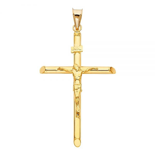 14k Yellow Gold Crucifix Cross Pendant image 0