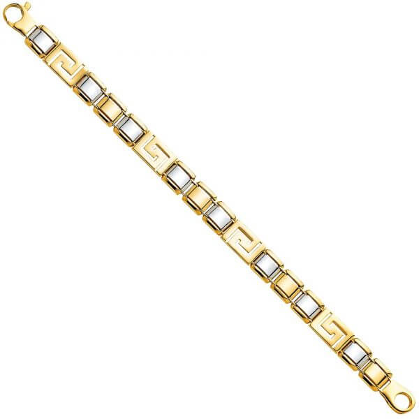 14k Two Tone Gold Mens's  Bracelet 8in image 0