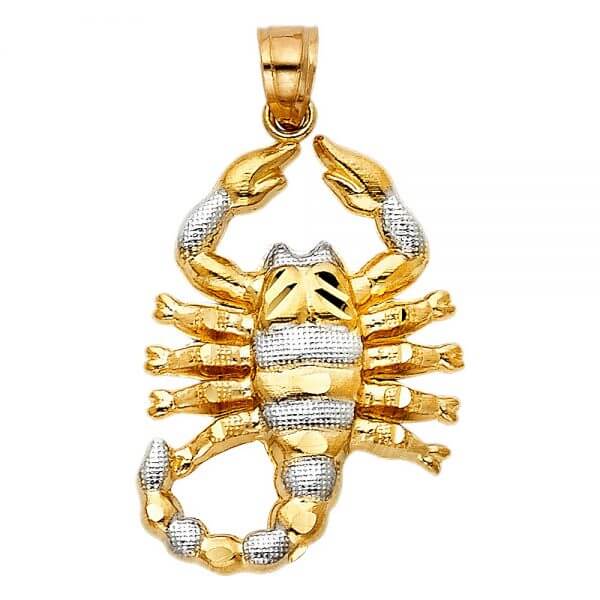 14k Two Tone Gold Scorpion Pendant image 0