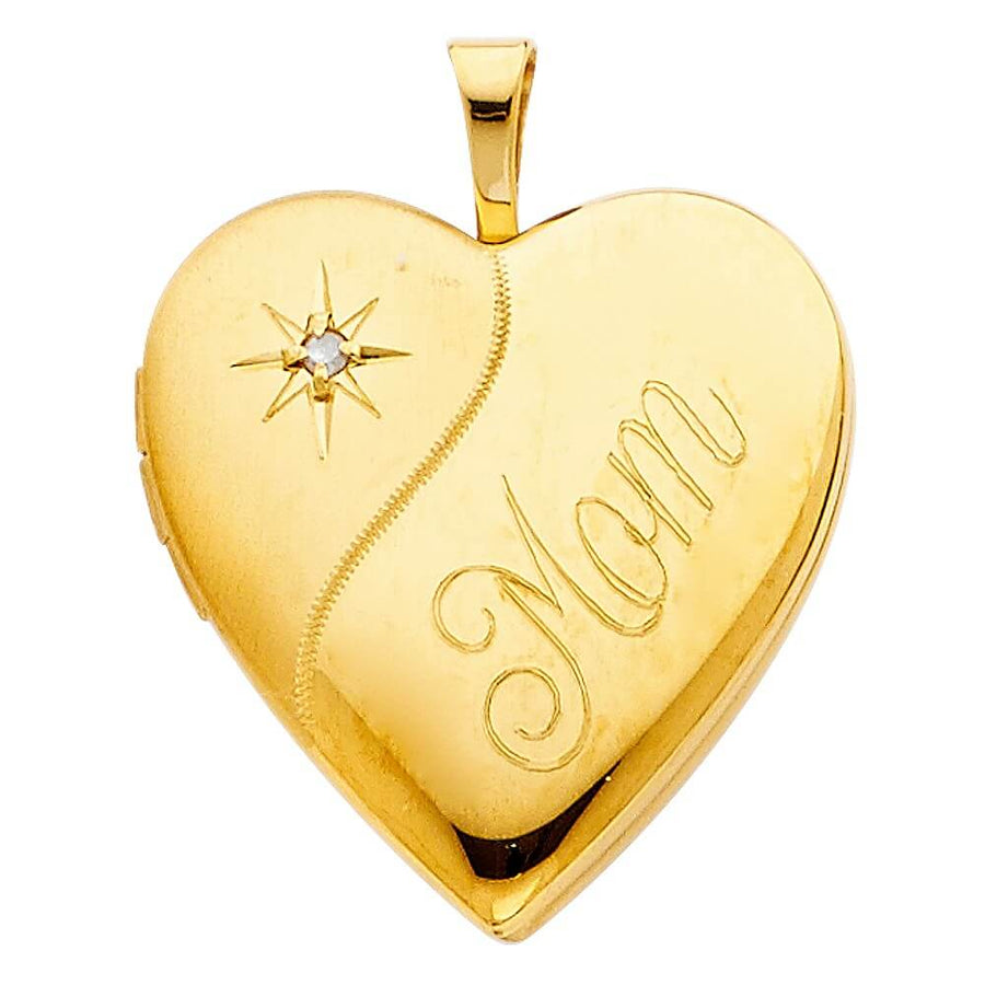 14k Yellow Gold Heart Locket Pendant image 0