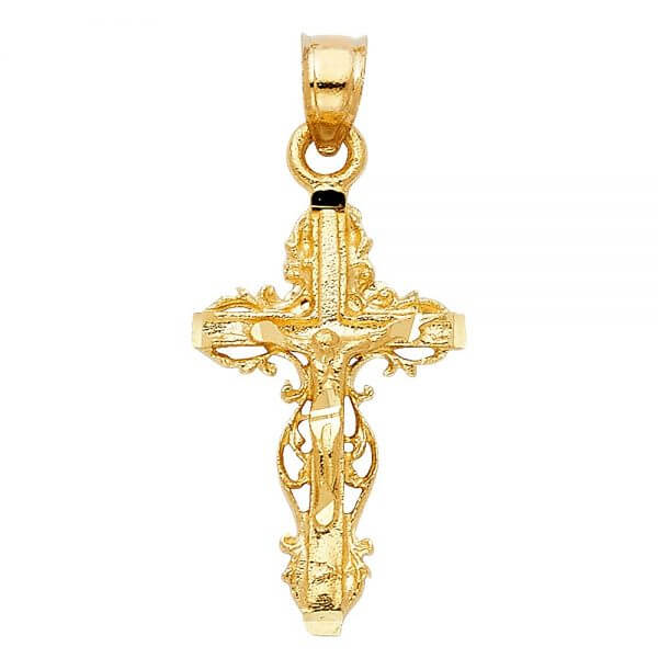 14k Yellow Gold Crucifix Cross Pendant image 0