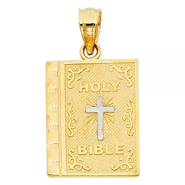 14k Two Tone Gold Religious Pendant image 0