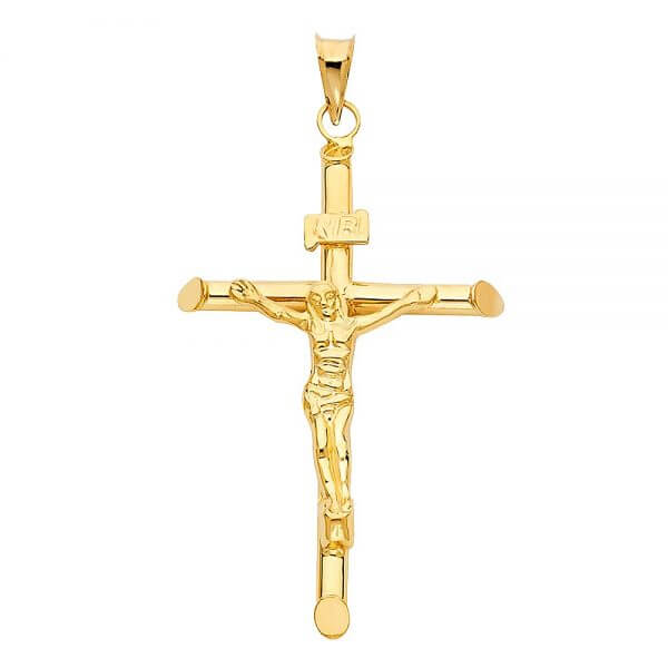 14k Yellow Gold Crucifix Cross Pendant image 0