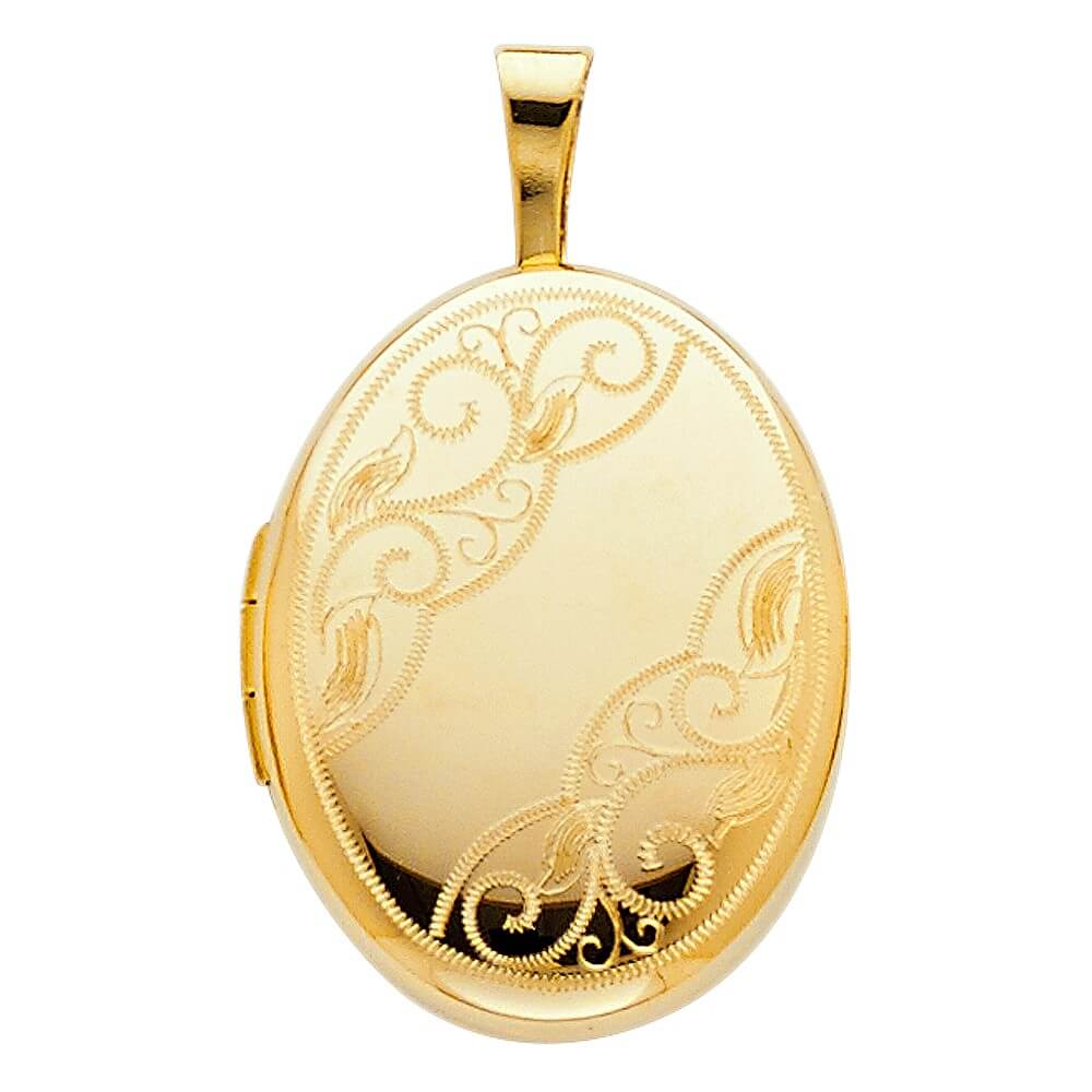 14k Yellow Gold Oval Locket Pendant image 0