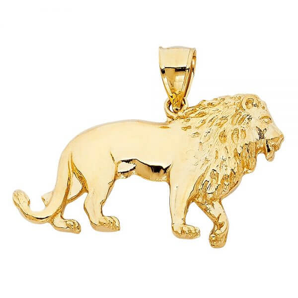 14k Yellow Gold Lion Pendant image 0