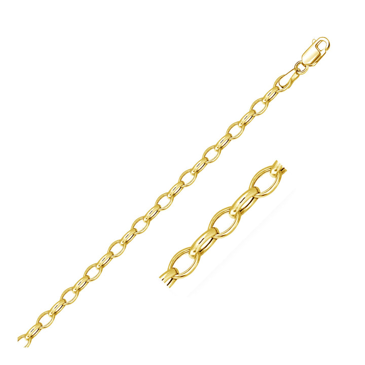 14k Yellow Gold Oval Rolo Chain (4.60 mm)