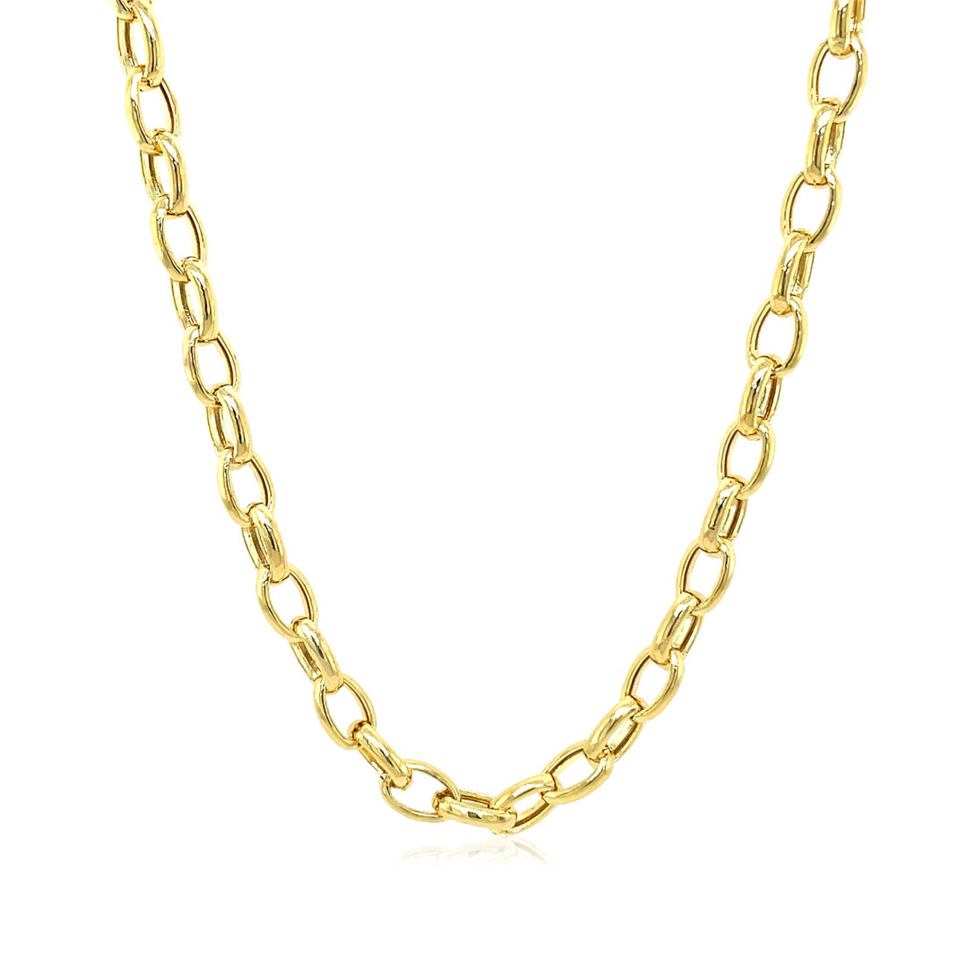 14k Yellow Gold Oval Rolo Chain (4.60 mm)