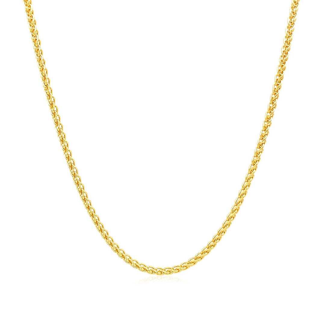 14k Yellow Gold Round Wheat Chain (1.5 mm)