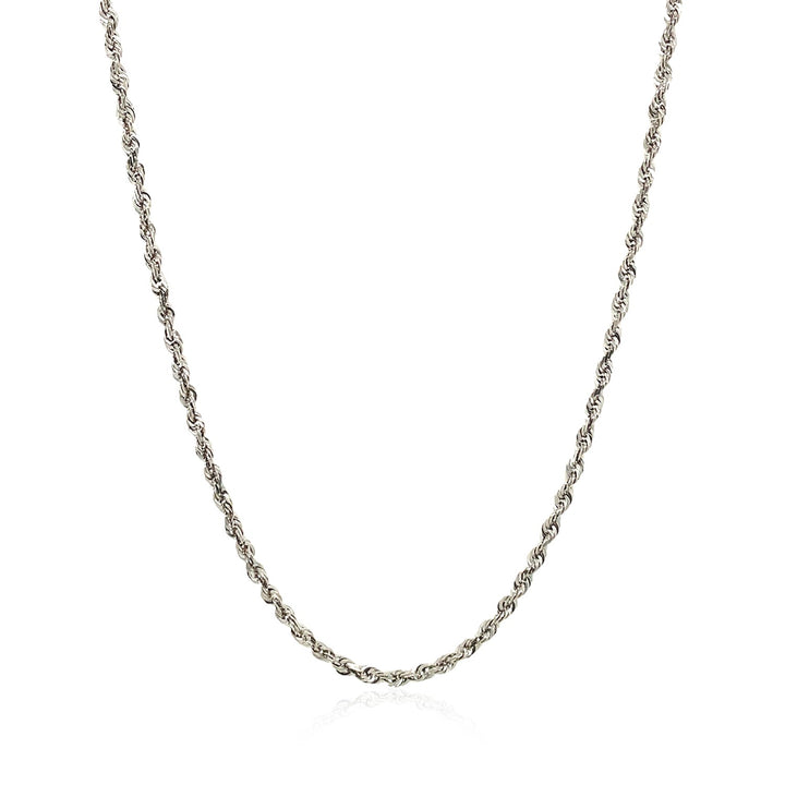 14k White Gold Solid Diamond Cut Rope Chain (1.80 mm)