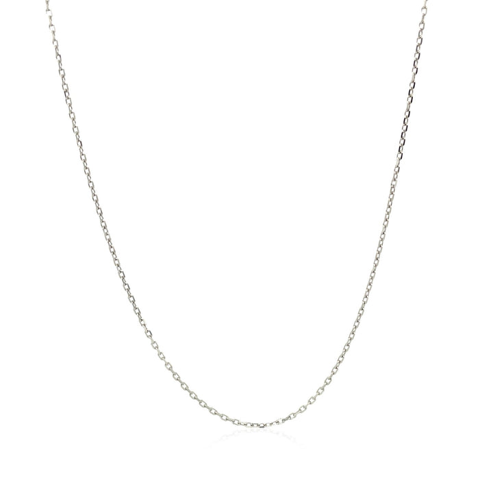 14k White Diamond Cut Cable Link Chain (0.87 mm)