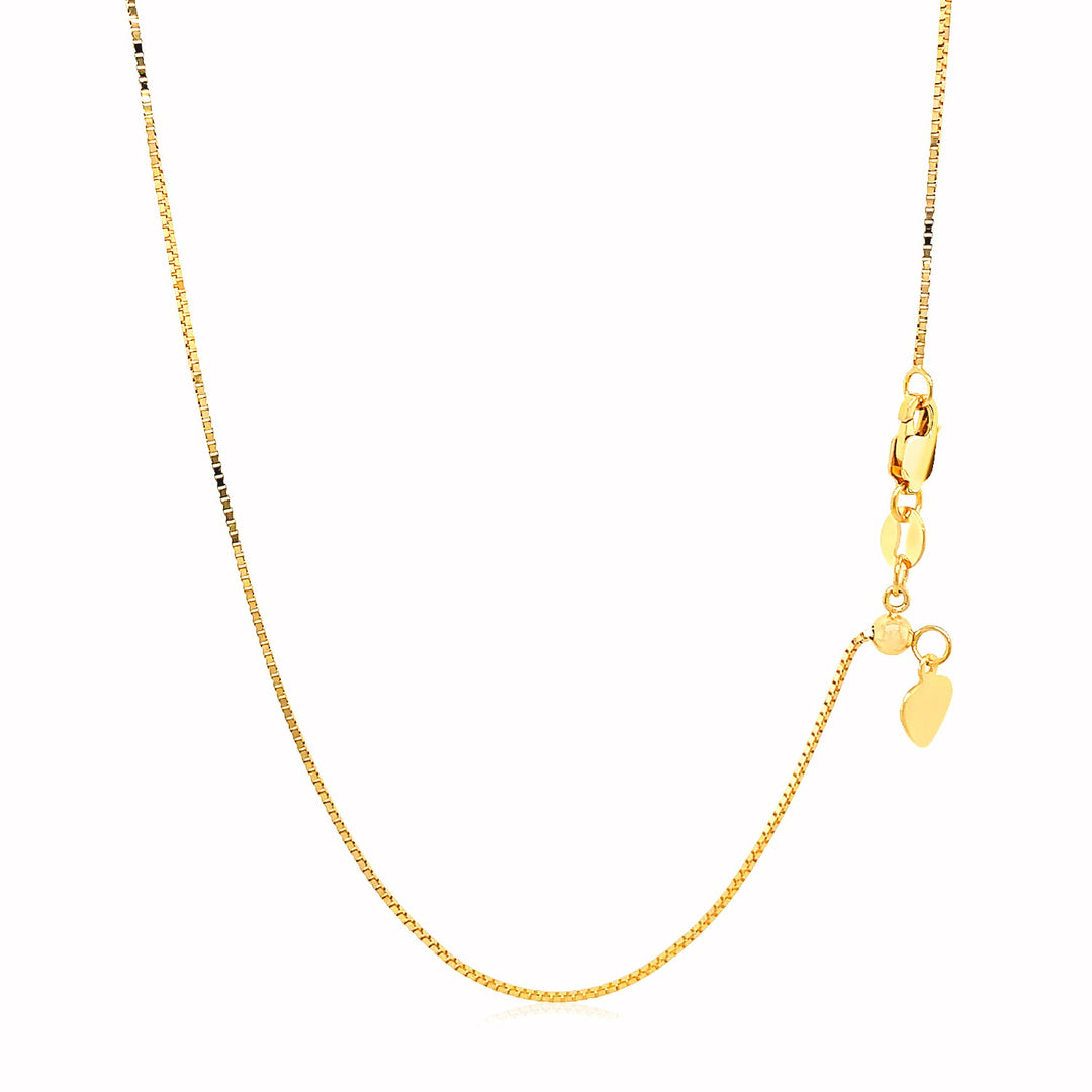 14k Yellow Gold Adjustable Box Chain (0.70 mm)