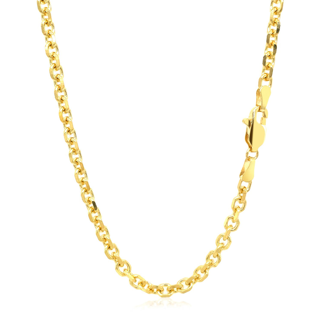 14k Yellow Gold Diamond Cut Cable Link Chain (3.70 mm)