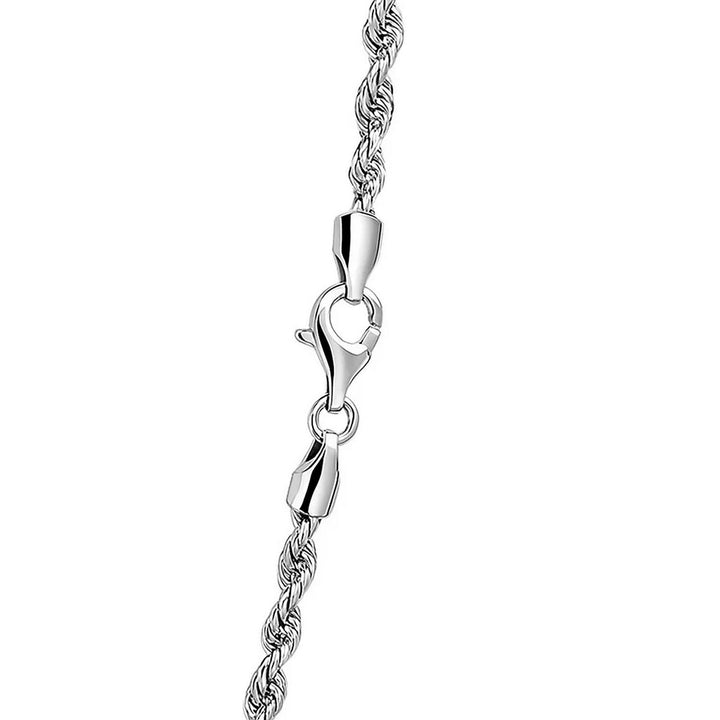 14k White Gold Solid Diamond Cut Rope Chain (3.00 mm)