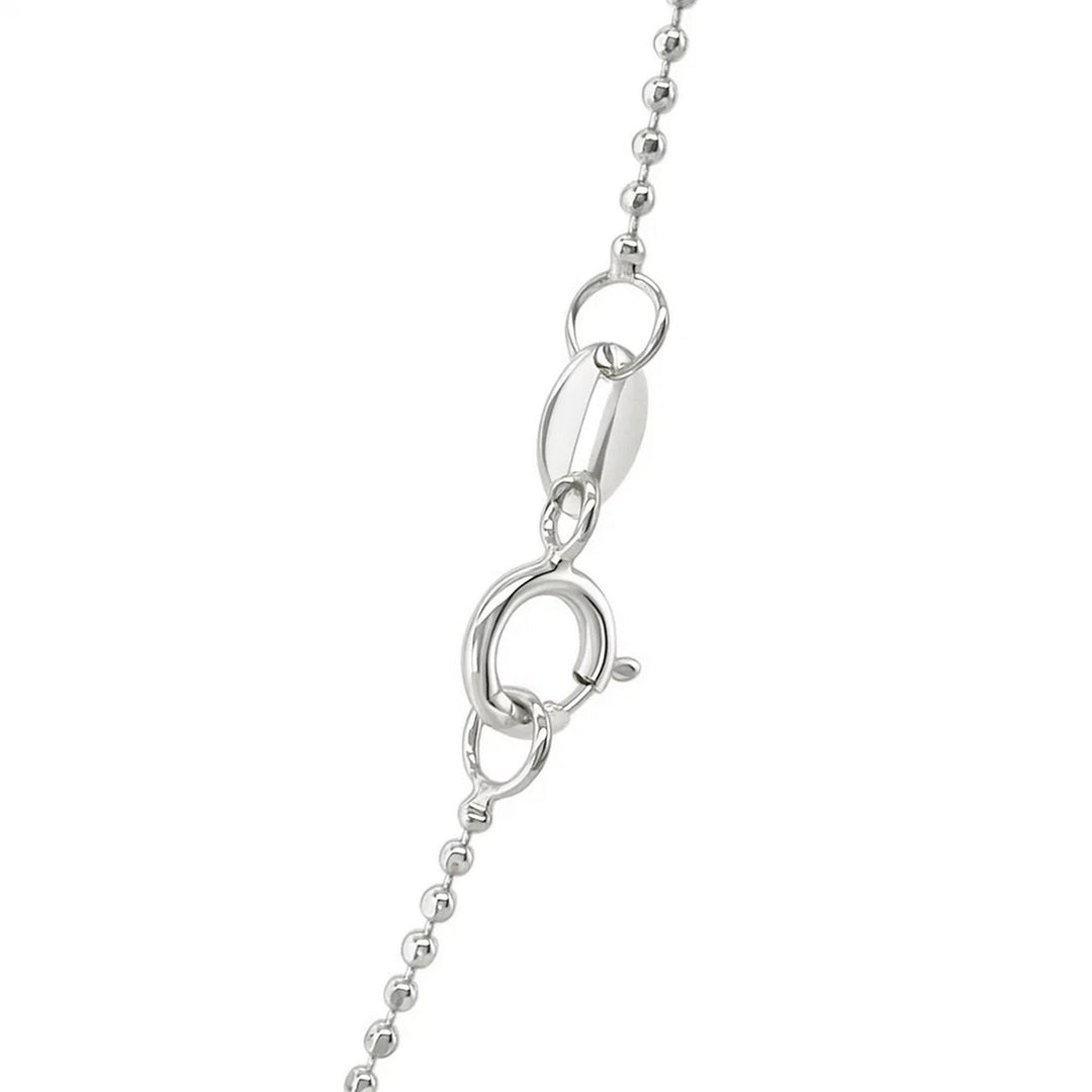 14k White Gold Diamond-Cut Bead Chain (0.90 mm)