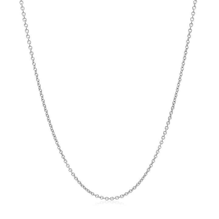 14k White Gold Round Cable Link Chain (1.20 mm)