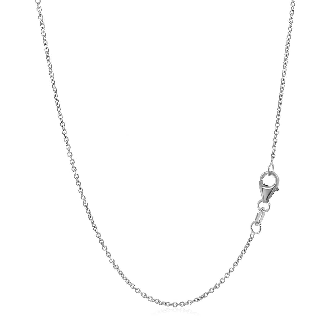 14k White Gold Round Cable Link Chain (1.20 mm)