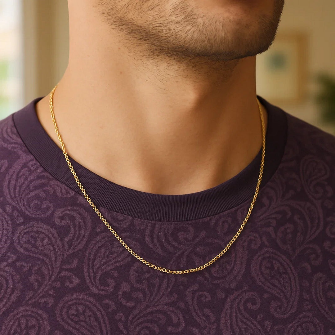 14k Yellow Gold Diamond Cut Rolo Chain (1.10 mm)