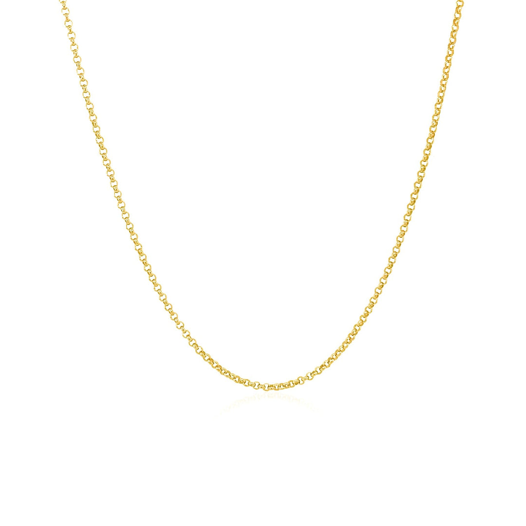 14k Yellow Gold Diamond Cut Rolo Chain (1.10 mm)