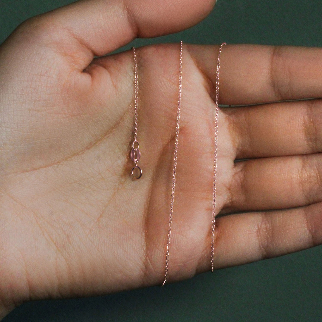 14k Pink Gold Diamond Cut Cable Link Chain (0.87 mm)