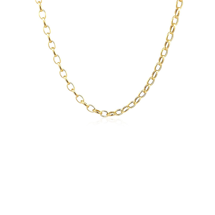 14k Yellow Gold Oval Rolo Chain (3.20 mm)