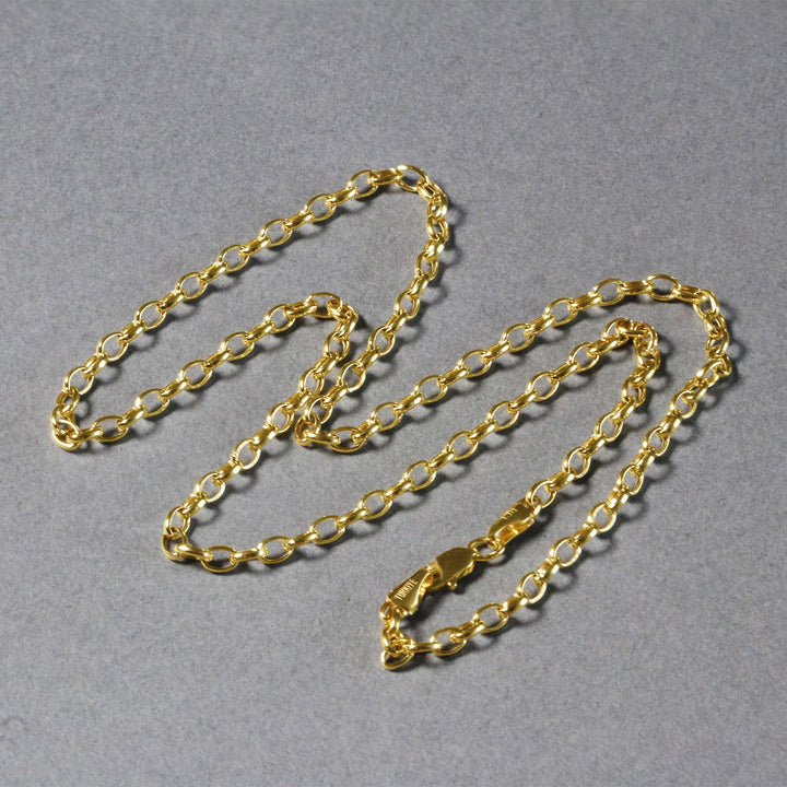 14k Yellow Gold Oval Rolo Chain (3.20 mm)