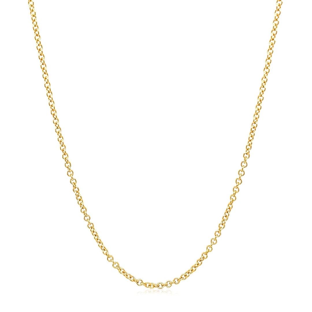 14k Yellow Gold Round Cable Link Chain (1.50 mm)