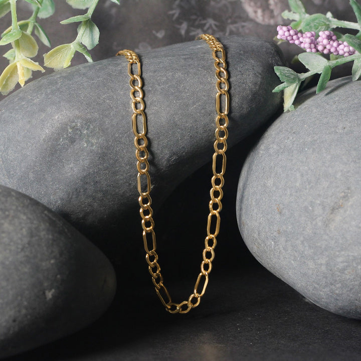 14k Yellow Gold Lite Figaro Chain (3.70 mm)