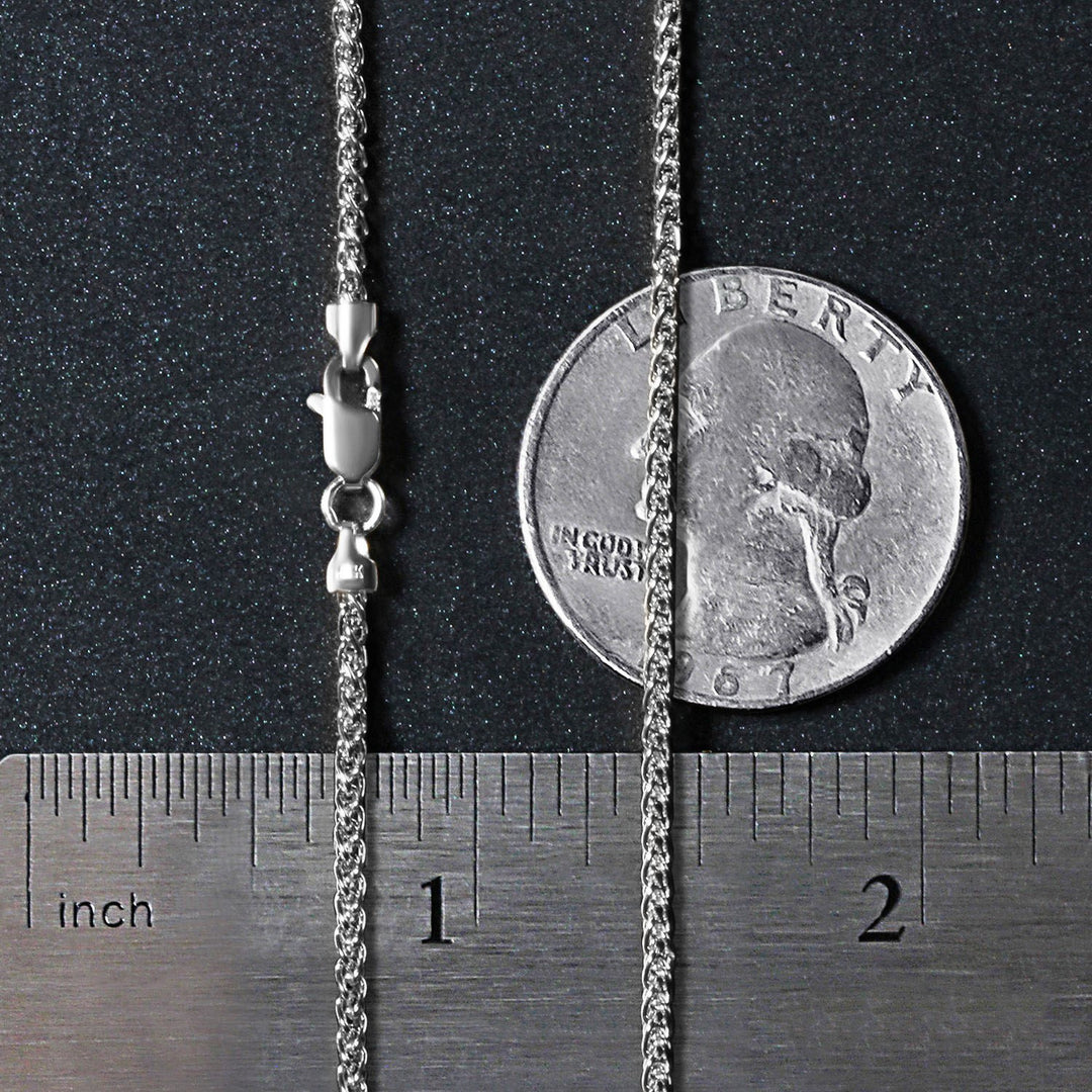 14k White Gold Round Wheat Chain (1.5 mm)