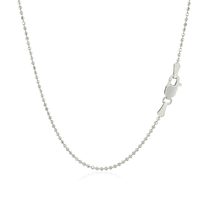 14k White Gold Diamond-Cut Bead Chain (1.10 mm)