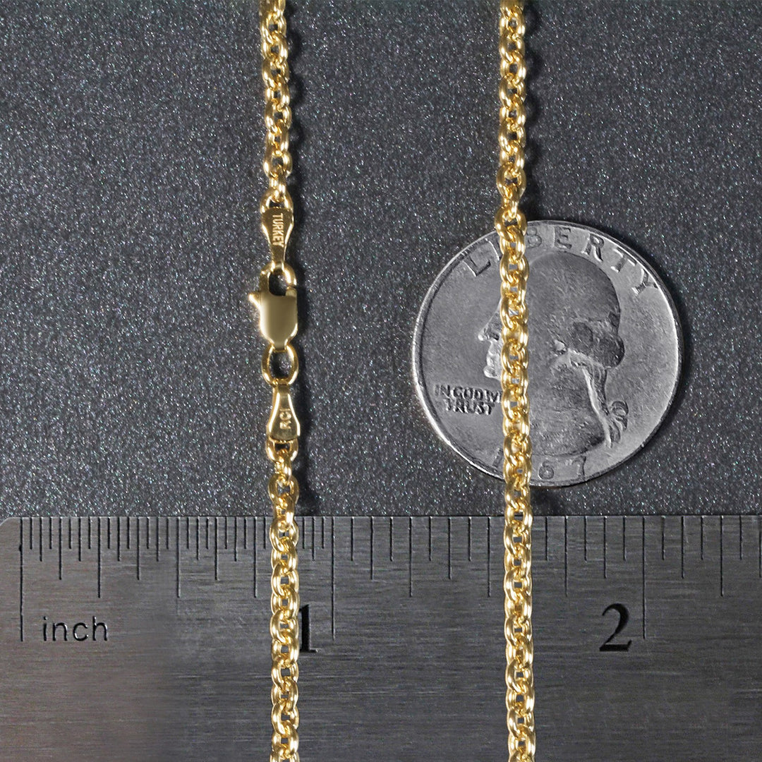 14k Yellow Gold Forsantina Lite Cable Link Chain (2.90 mm)