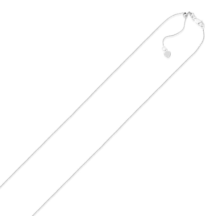 14k White Gold Adjustable Cable Chain (1.10 mm)