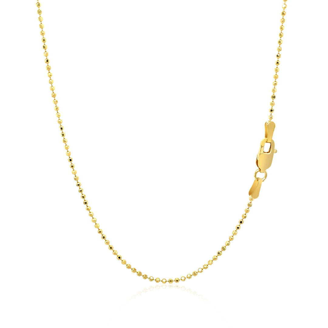 14k Yellow Gold Diamond-Cut Bead Chain (1.10 mm)