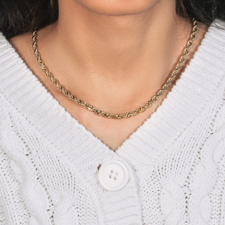 10k Yellow Gold Solid Diamond Cut Rope Chain (5.00 mm)